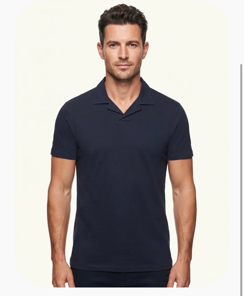 Orlebar Brown Mens Felix CM Polo Shirt in Night Iris Blue L